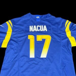 LA Rams Puka Nacua #17 Blue Home Stitched Jersey Men’s L NWT